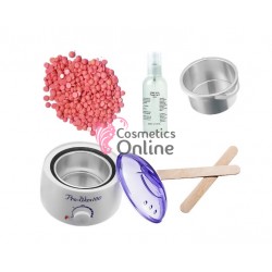 Kit pentru epilat Prowax cu ceara roz granule Athina 100 g, ulei dupa epilat si spatule